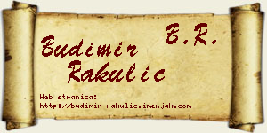 Budimir Rakulić vizit kartica